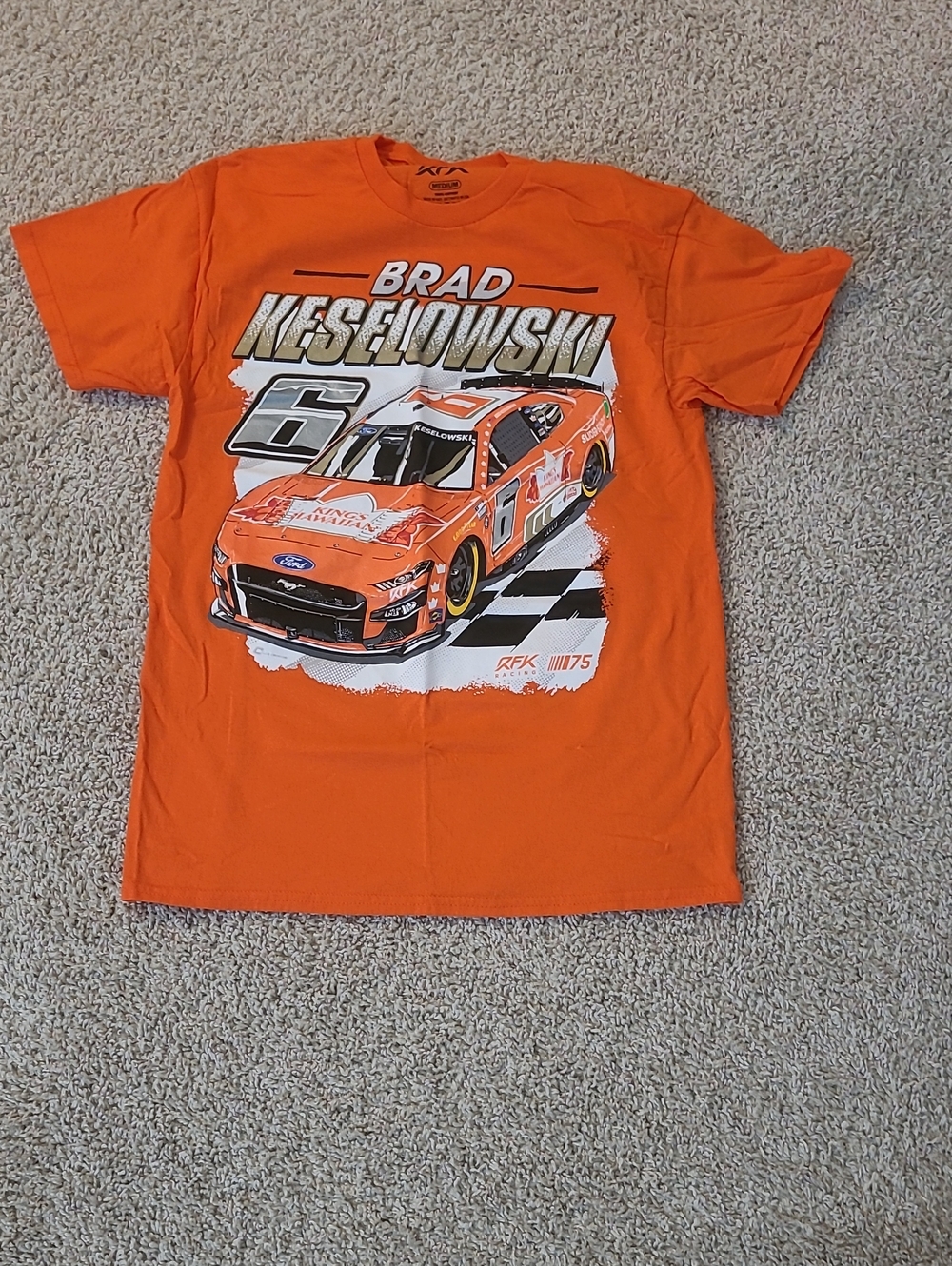 Brad Keselowski Orange  Racing Graphic T-Shirt King's Hawaiian